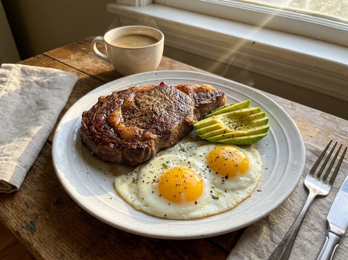 Steak and eggs